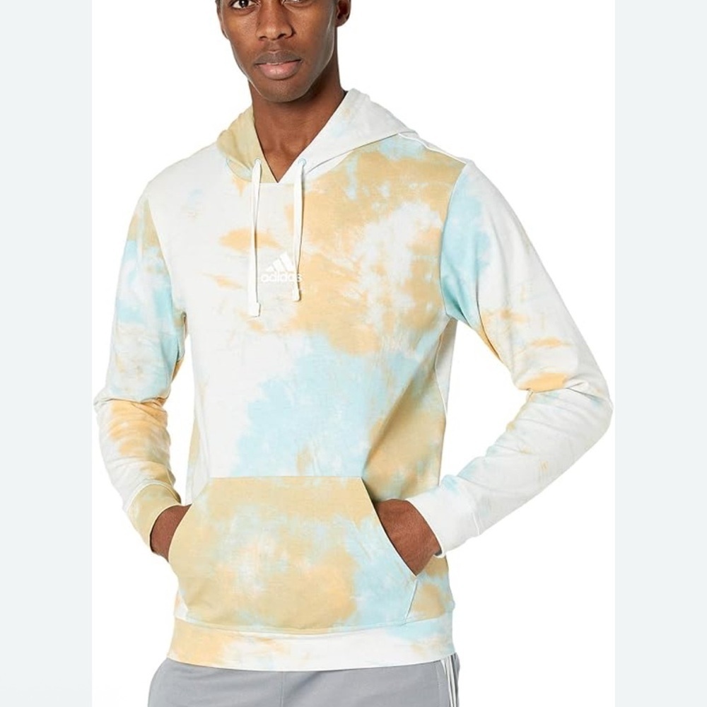 Adidas Blue and Tan Sweatshirt Hoodie